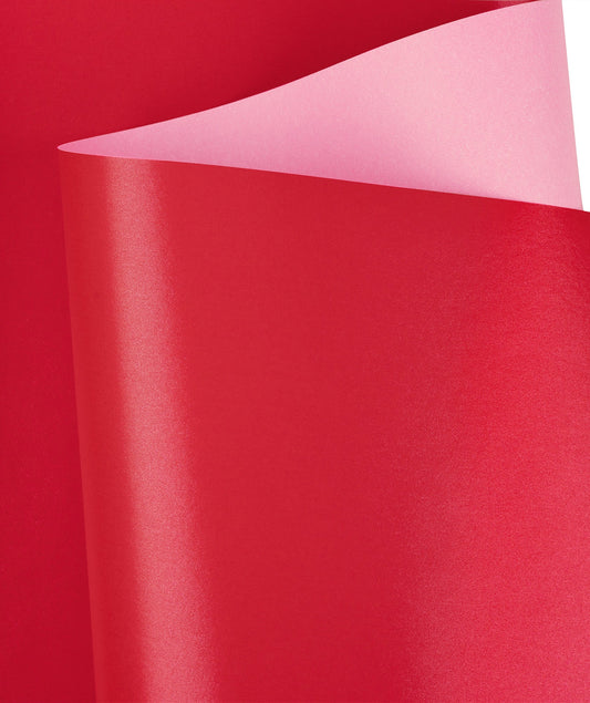 Pearl Gloss Wrapping Paper Roll Hot Red