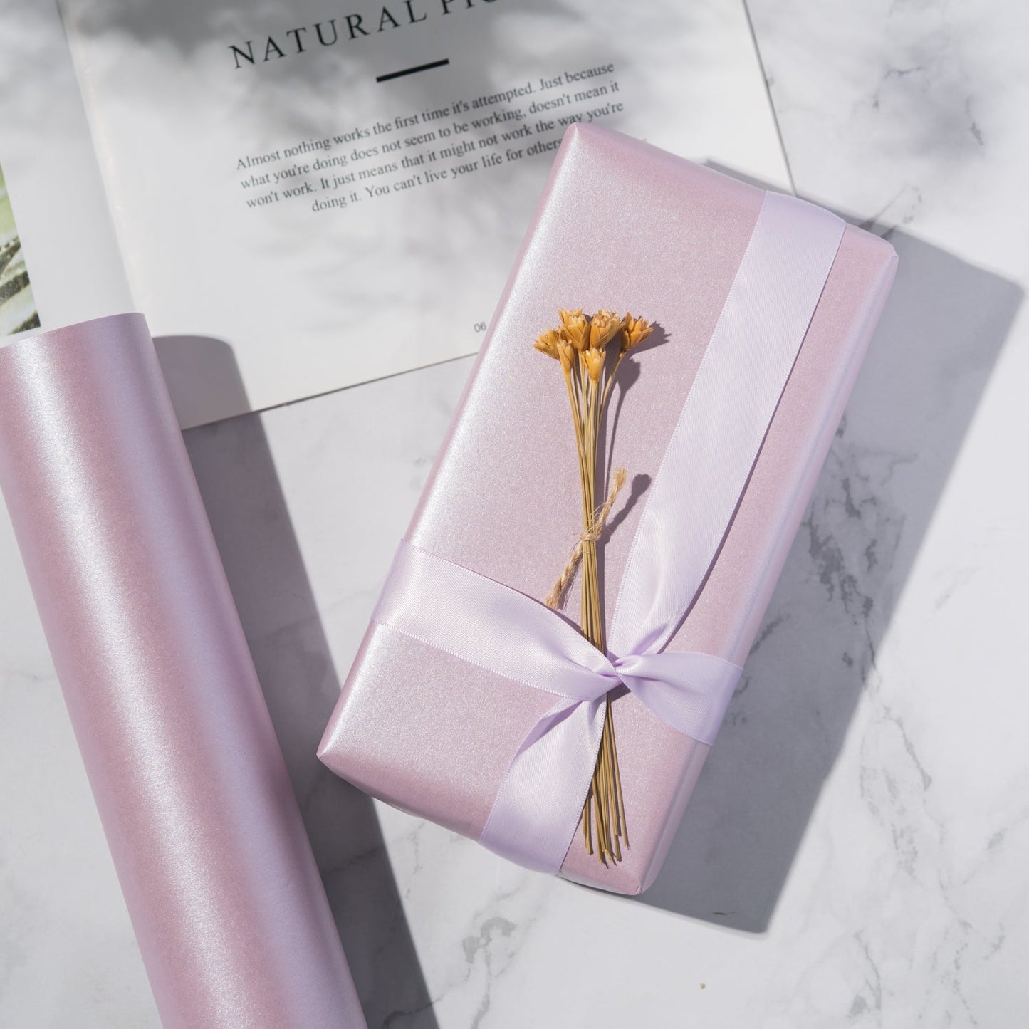 Pearl Gloss Wrapping Paper Roll Lavender