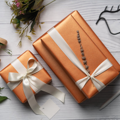 Pearl Gloss Wrapping Paper Roll Copper