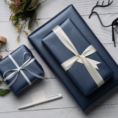 Pearl Gloss Wrapping Paper Roll Navy Blue