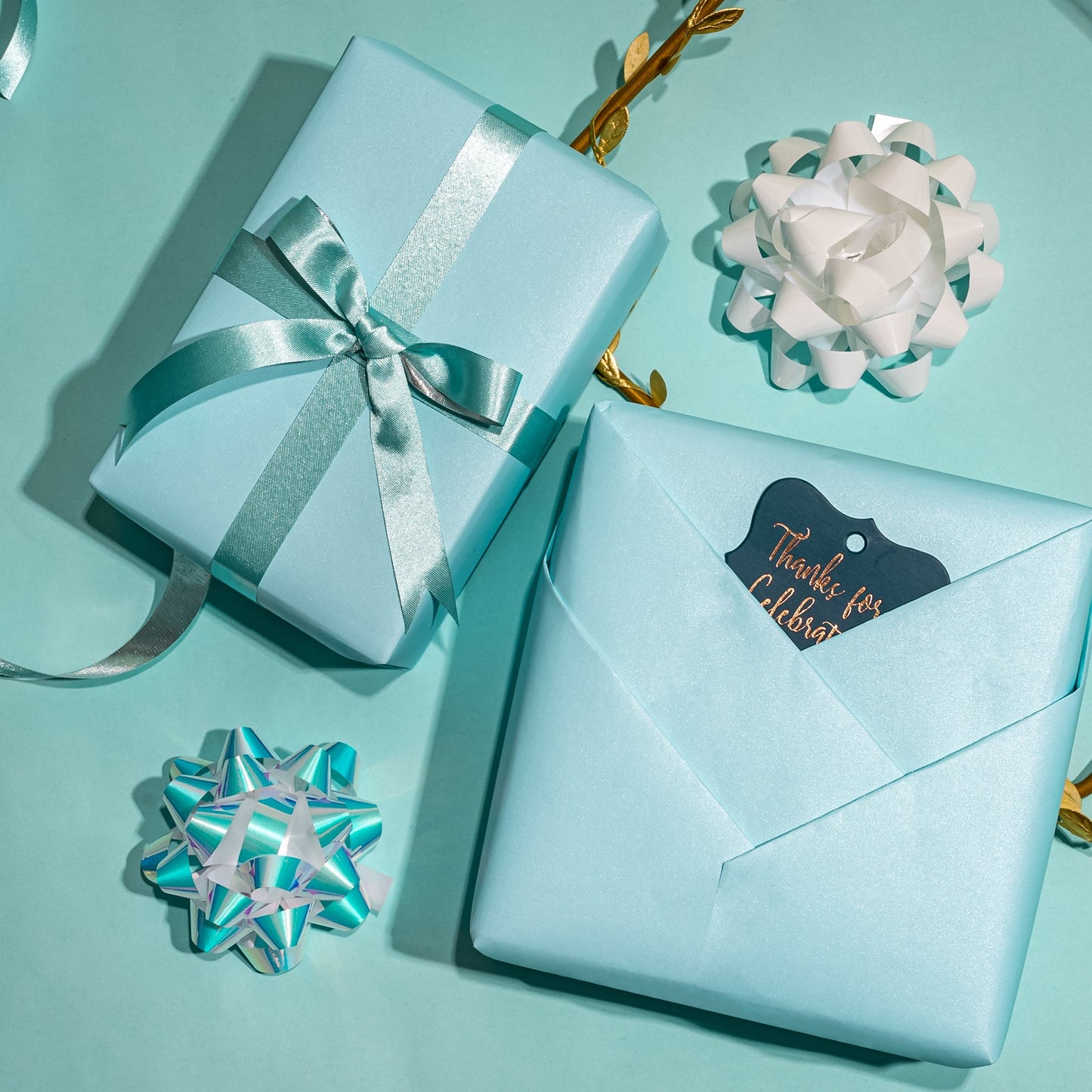 Pearl Gloss Wrapping Paper Roll Sky Blue