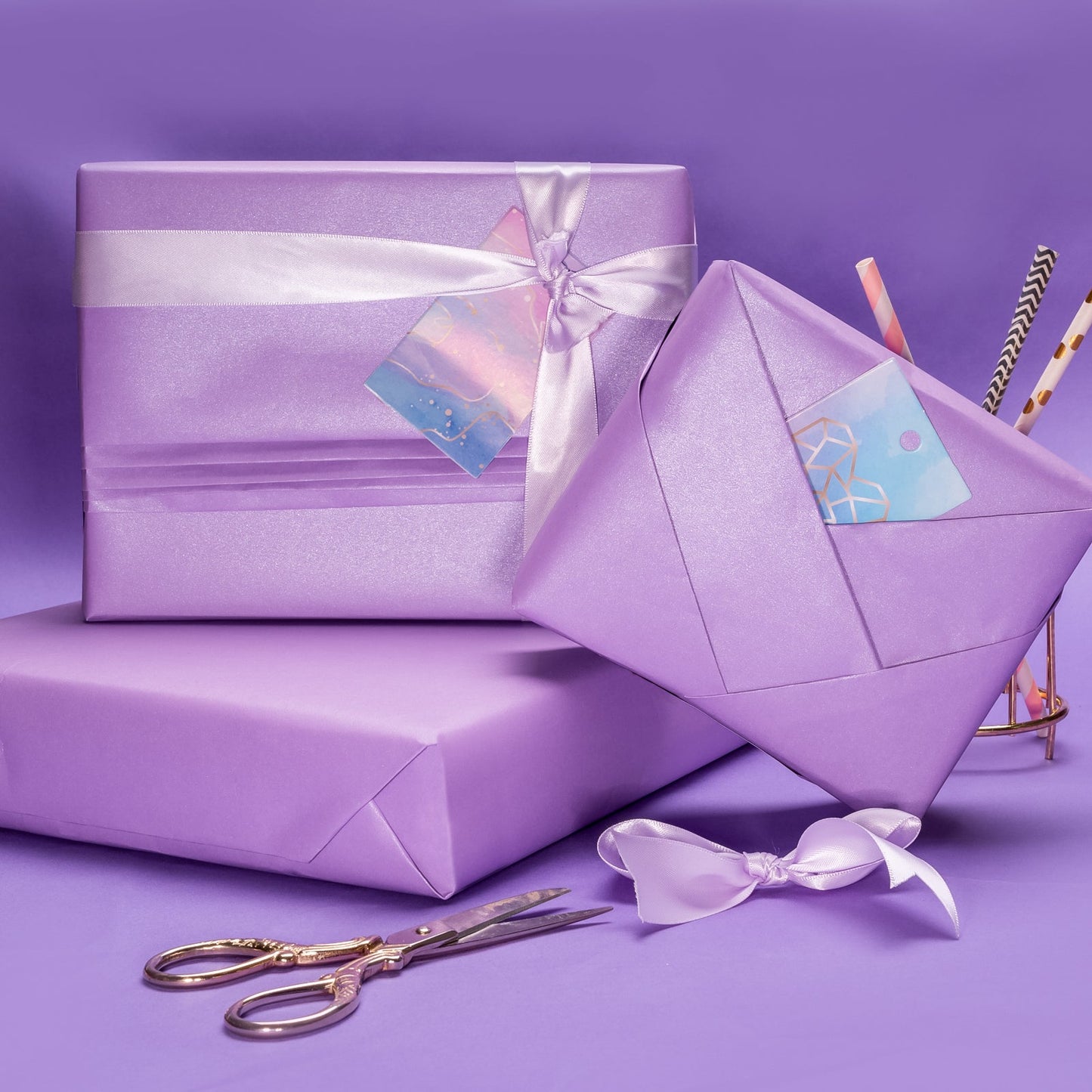 Pearl Gloss Wrapping Paper Roll Violet