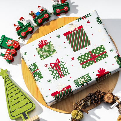 Red & Green Christmas Presents Foil Wrapping Paper Roll