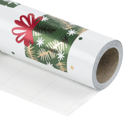 Red & Green Christmas Presents Foil Wrapping Paper Roll