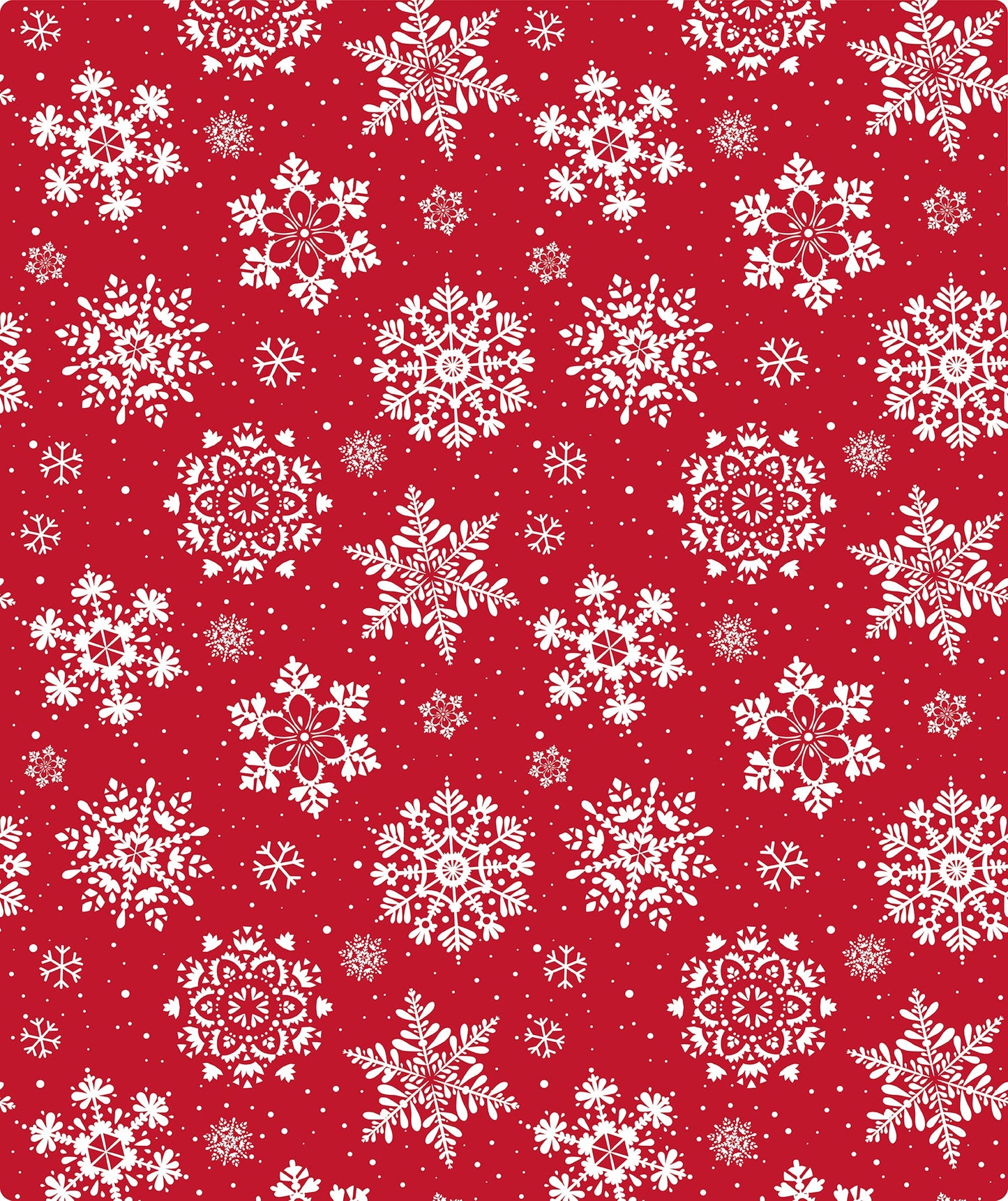 Red & White Red Snowflake Foil Christmas Wrapping Paper Roll