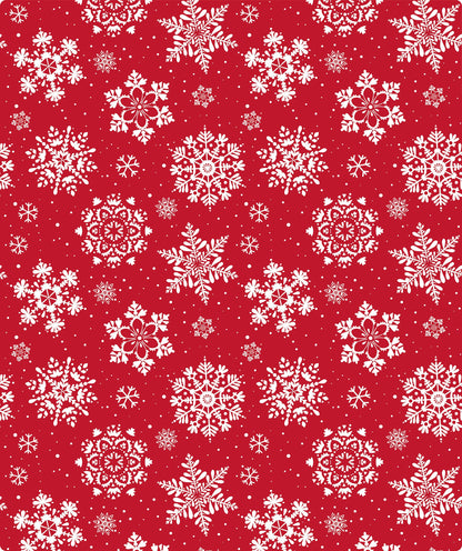 Red & White Red Snowflake Foil Christmas Wrapping Paper Roll